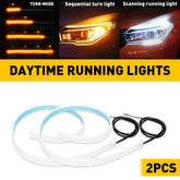 2x 60cm LED Switchback DRL Tube Light Strip Amber Sequential Flow Turn Signal US 6B93BC-57
