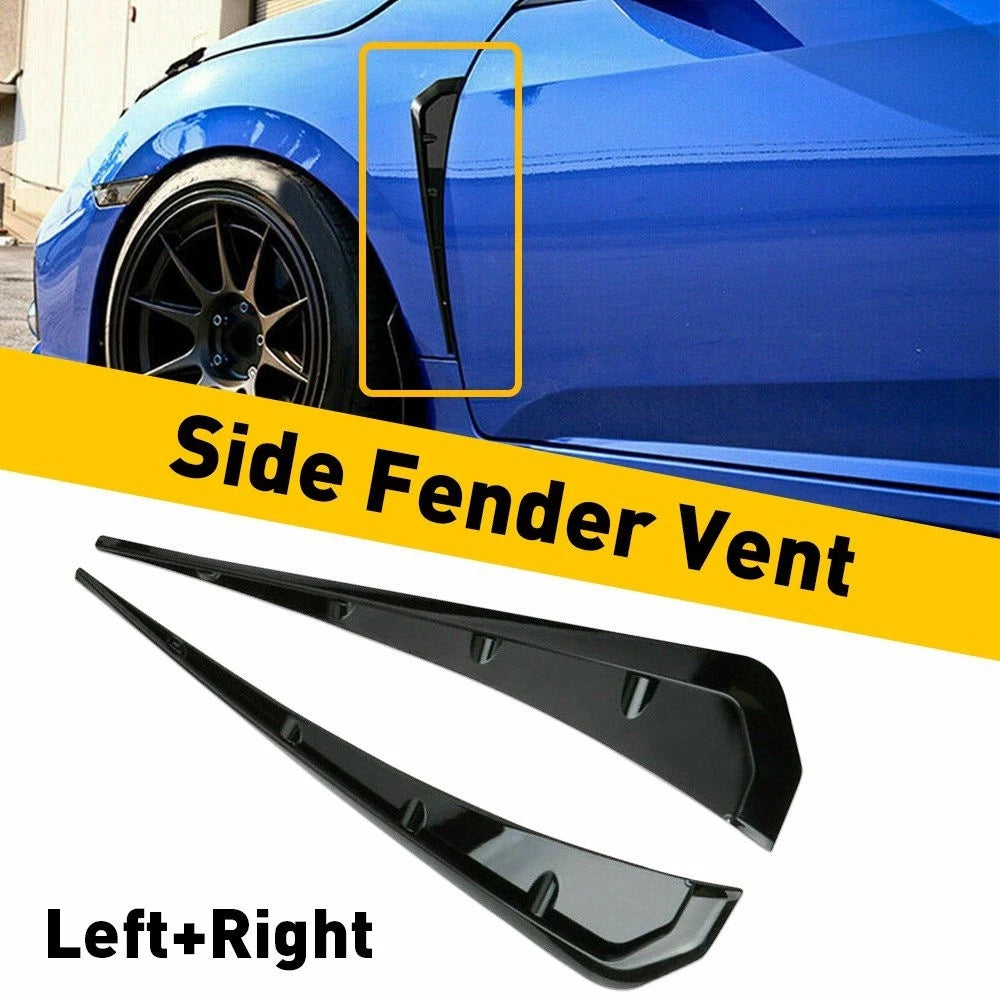 For 16-20 Honda Civic Gloss Black Type-R Side Fender Vent Air Wing Cover Trim 6B93BC-57