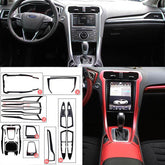 Interior Center Console Carbon Fiber Molding Sticker Decals For Ford Fusion 13+