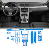 Interior Center Console Carbon Fiber Molding Sticker Decals For VW CC 2009-2011