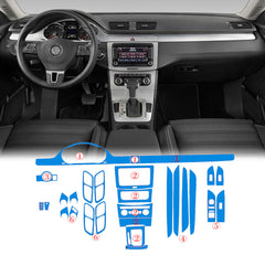Interior Center Console Carbon Fiber Molding Sticker Decals For VW CC 2009-2011