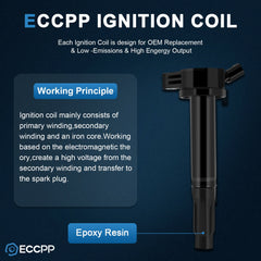 ECCPP 6 Ignition Coils For 2005-2018 Toyota Avalon 2007-2017 Toyota Camry 3.5L ECCPP