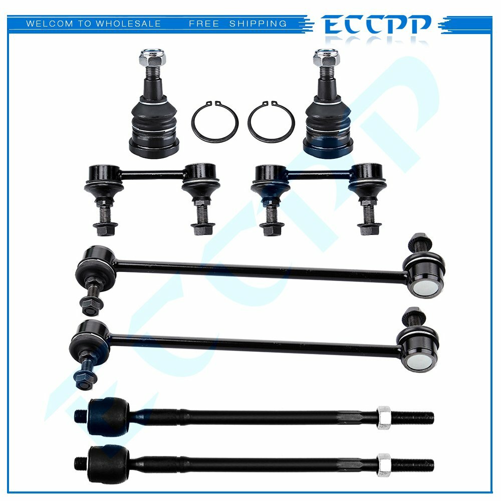 8pcs Front Rear Sway Bars Tie Rods Ball Joints For 2004-11 12 Mitsubishi Galant MITSUBISHI