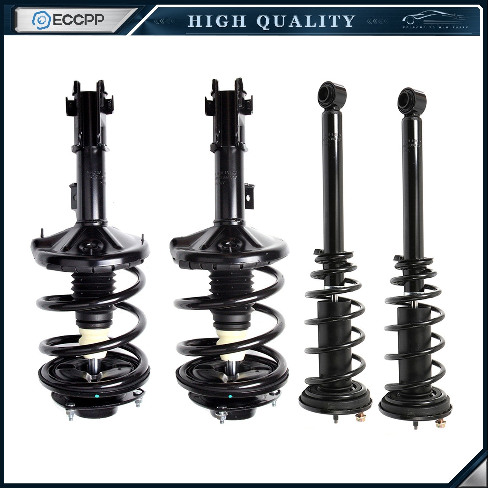 4 Front Rear Complete Struts Shocks Mounts Spring For 03-04 Mitsubishi Eclipse MITSUBISHI