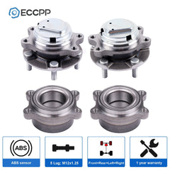 4X Wheel Hub Bearings & Modules Front Rear For Infiniti FX35 Base 3.5L RWD 2009 6B93BC-57