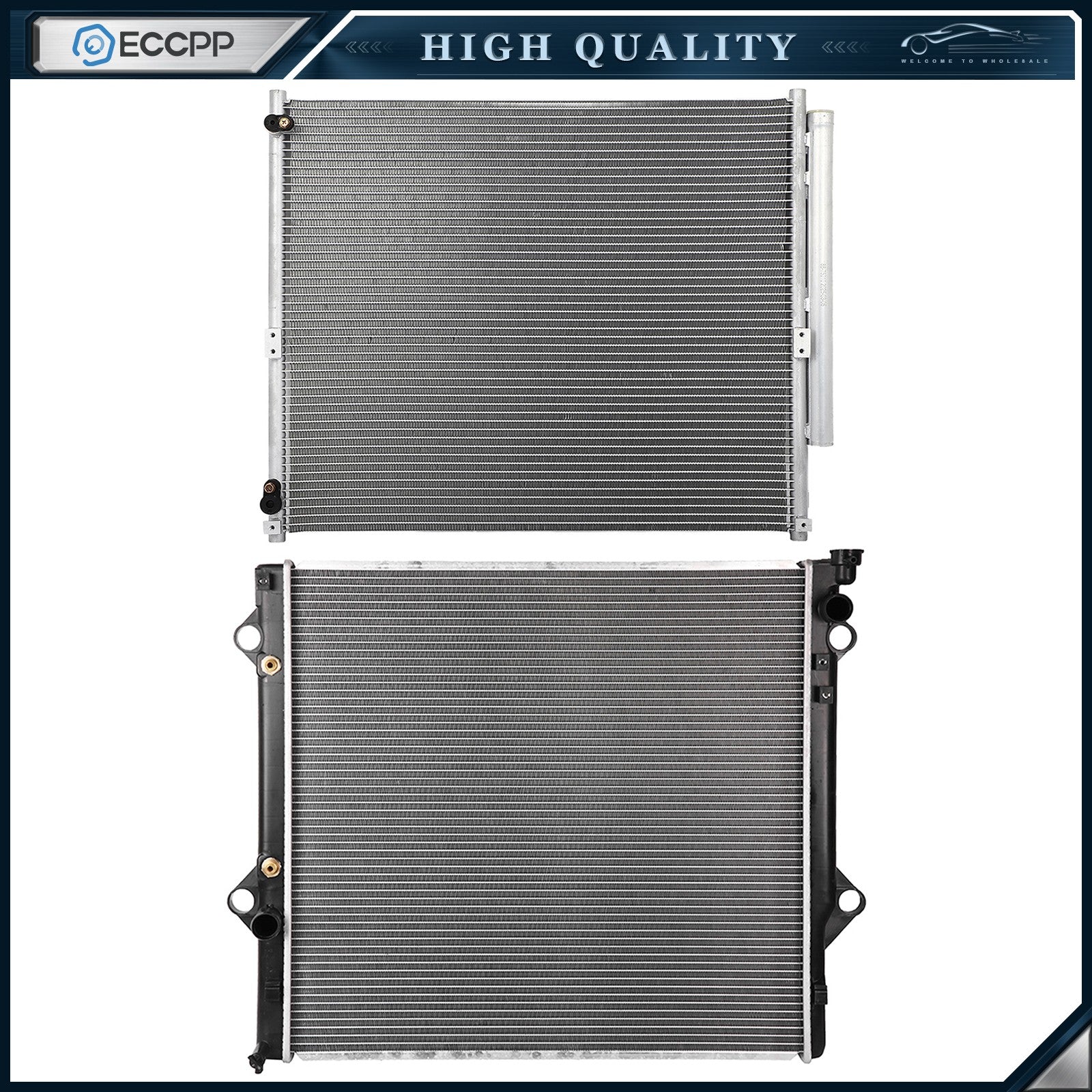Aluminum Radiator & AC Condenser Cooling Kit For 2003-2009 Toyota 4Runner 6B93BC-57