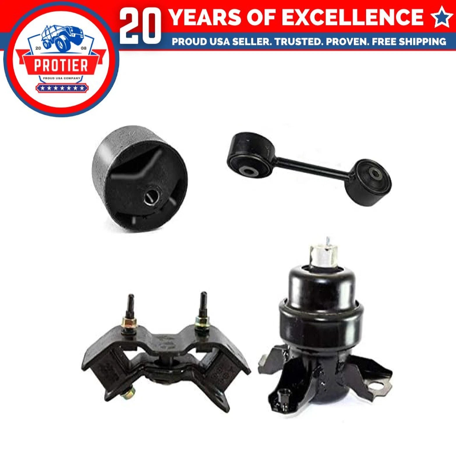 Motor & Trans Mount 4PCS Set Compatible for 97-01 Toyota Camry/ 99-02 Solara 6B93BC-57