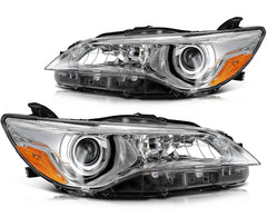 ECCPP Headlights Assembly For Toyota Camry 2.5L 3.5L 2015-2017 Pair Chrome Amber 6B93BC-57