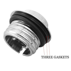 Pop-up Tank Gas Cap Chrome Vented Flush Mount CNC Cap Fuel for Harley 1982-2024