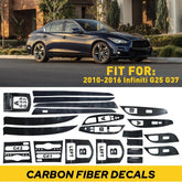 For Infiniti G25 G37 4 Doors 3D Carbon Fiber Pattern Interior DIY Trim Decal EOA 6B93BC-57