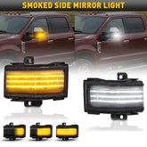 Smoked Switchback Mirror LED Towing Mirror Light Pair 17-22 For Ford Super Duty 6B93BC-57