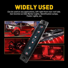 10X Red Marker Side Lights LED Bullet Lights Clearance Trailer Truck Waterproof 6B93BC-57