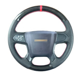Carbon Fiber&Hole Leather Steering Wheel Hand Sewing Wrap Cover For Chevy Tahoe