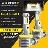 AUXITO H8 H11 LED Headlight Kit Low Bulbs Super Bright 6500K White 40000LM USEOA AUXITO