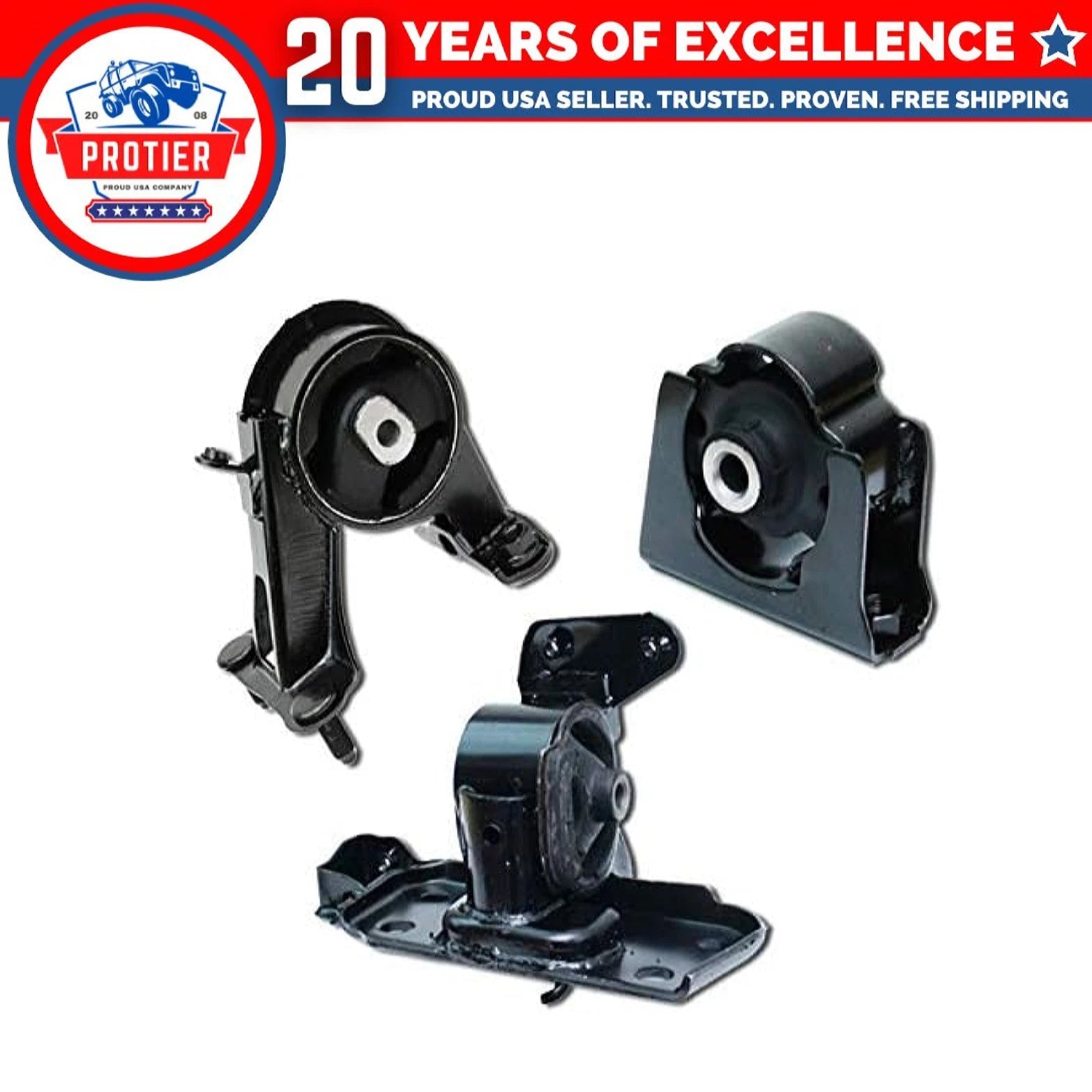 Fits 2006-2008 Toyota RAV4 2.4L 2WD Engine Motor & Trans Mount Set 3PCS : 6B93BC-57