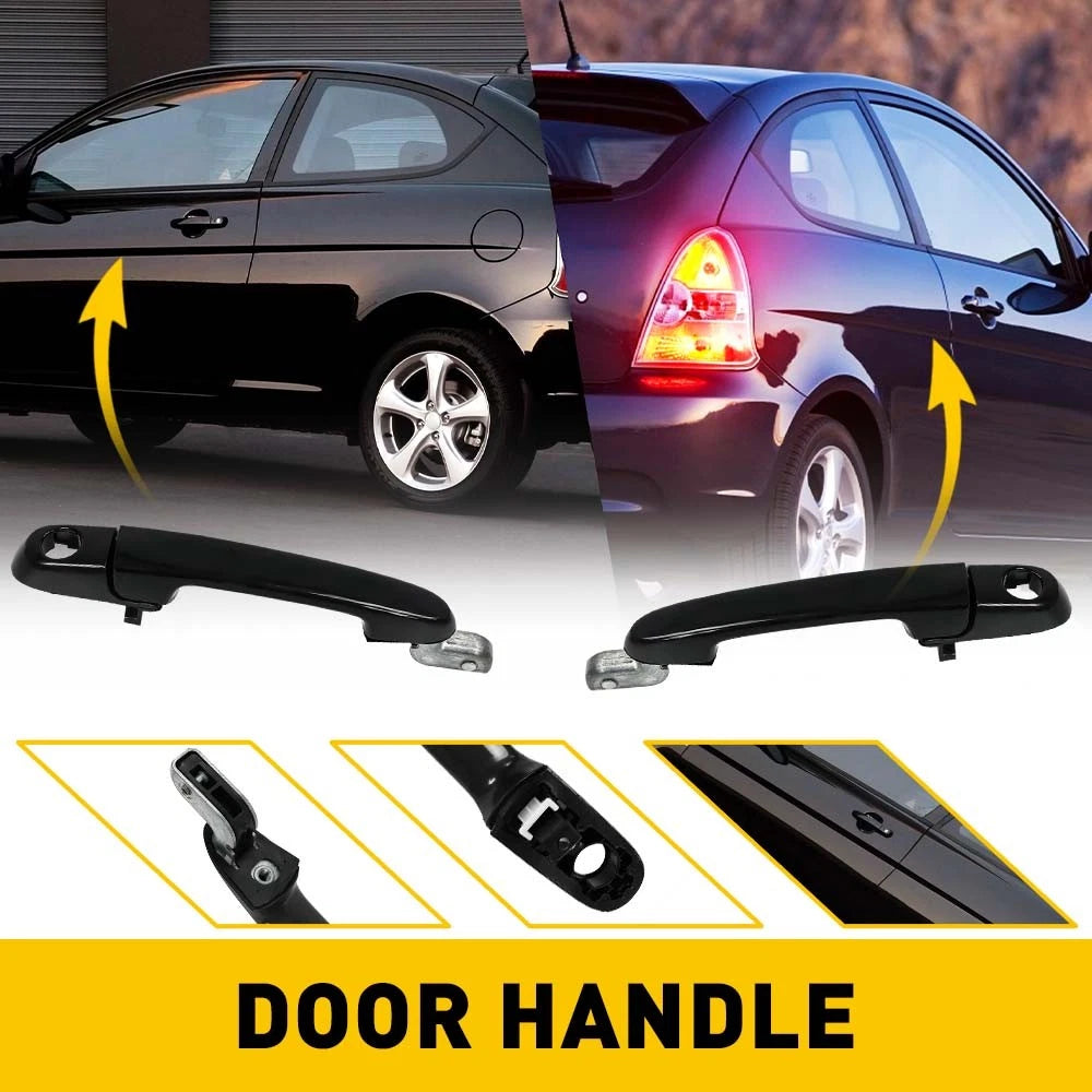 For 2006-2011 Hyundai Accent Front Left Right Door Handle Exterior Outside Black 6B93BC-57
