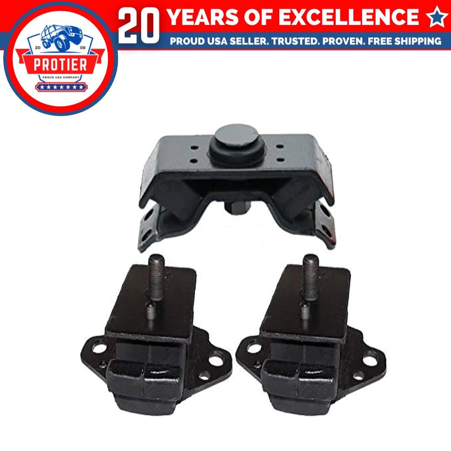 Fits 1987-1995 Toyota 4Runner 2.4L MANUAL Motor & Trans Mount Set 3PCS : A7213, 6B93BC-57