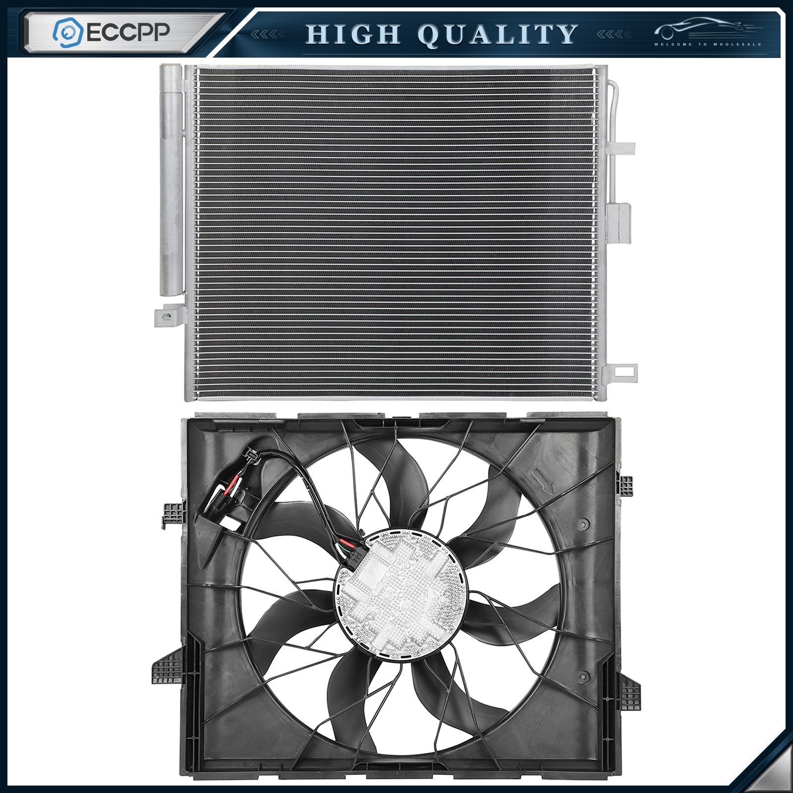 Electric AC Condenser Cooling Fan Kit For 2015 2016 2017-2020 Dodge Durango 6B93BC-57