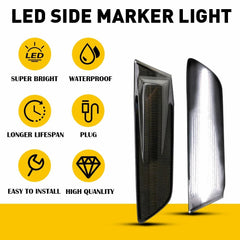 For 03-07 Infiniti G35 White Coupe LED Front Bumper Marker Side Light Smoke Lens 6B93BC-57