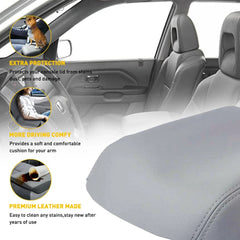 Fits 2009-2015 Leather Pilot Honda Center Console Armrest Cover Lid Skin Gray 6B93BC-57