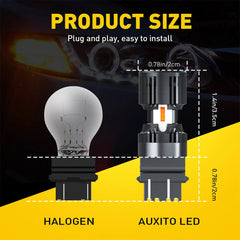 2X AUXITO 3157 LED Turn Signal Light Bulbs CANBUS Anti Hyper Flash Amber 2200K A AUXITO