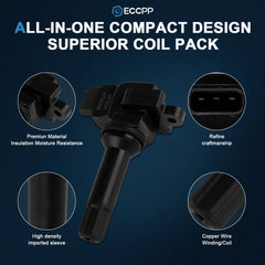 ECCPP 4 Ignition Coils For 2011-2012 Subaru Forester 2.5L 2012 Impreza 2.0L H4 KOEEP