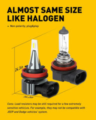 AUXITO LED Fog Light H8 Bulb H16 H11 Fog Light Bulb White 6500K High Power Lamps AUXITO