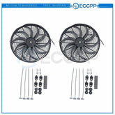 Radiator Condenser Cooling Fan 16" Inch Universal For 2005-2015 Chrysler 300 6B93BC-57