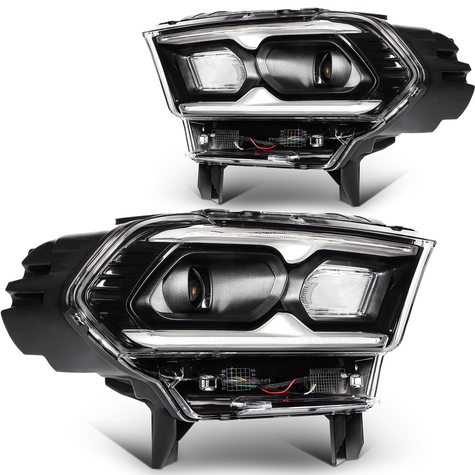 Headlights Assembly L+R For 2024-2021 Dodge Durango Black Housing w/LED DRL 6B93BC-57