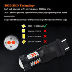 2X AUXITO 3157 4057 Red LED Tail Brake Light Bulbs Non-Polarity for Ford EOA AUXITO
