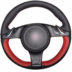 Top Leather Steering Wheel Hand-stitch on Wrap Cover For Porsche Panamera 2010