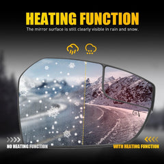 Passenger Right Side Heated Mirror Glass for 2017-2019 Ford Escape Replacement A 6B93BC-57