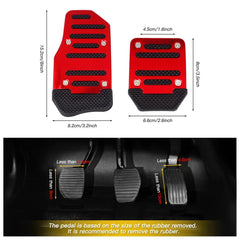 Universal NonSlip Automatic Brake Gas Foot Pedal Pad Cover Kit Accessories (Red) 6B93BC-57