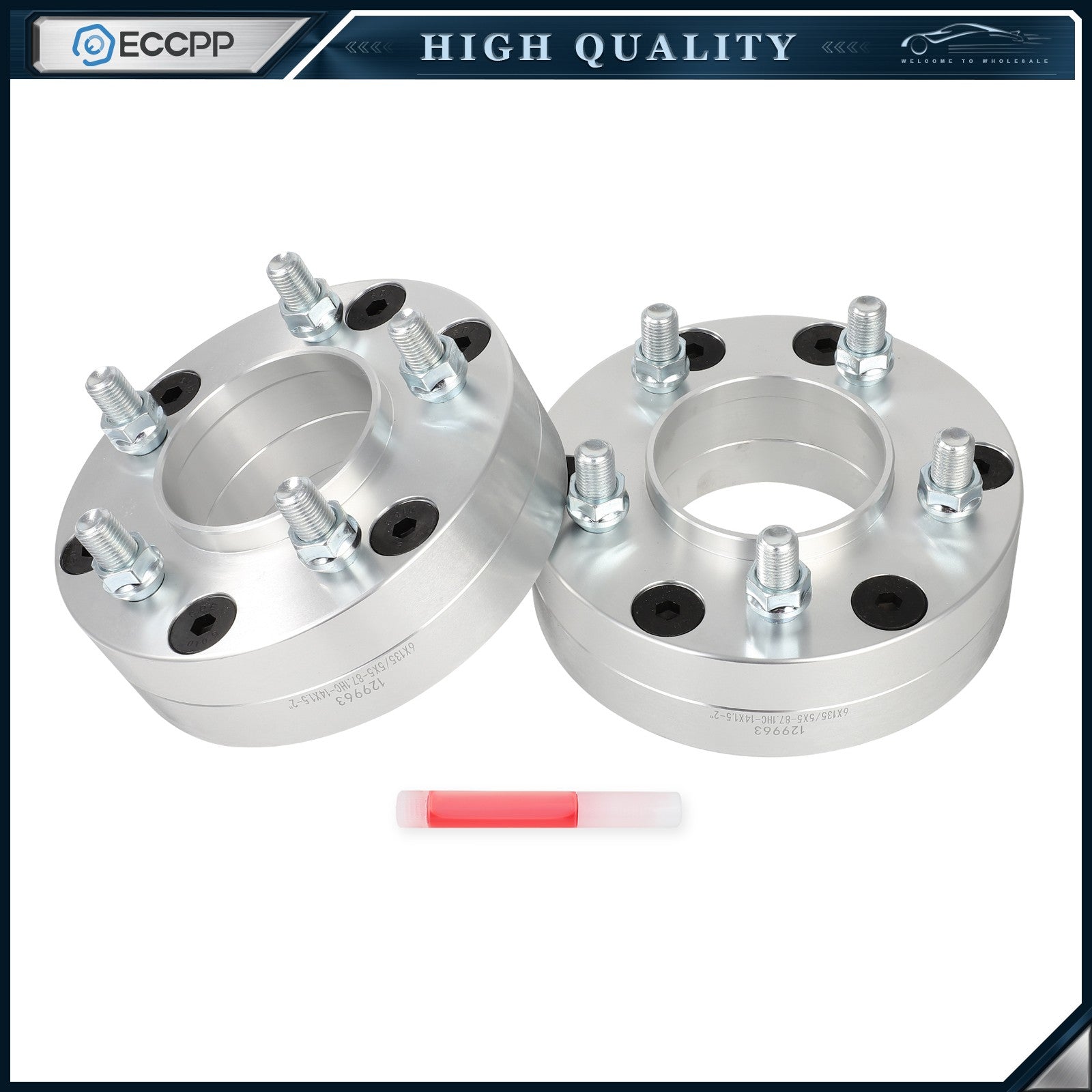 2 Pcs 2" 6x135 to 5x5 Hub Centric Wheel Adapters For Ford 6 Lug Convert to 5 Lug 6B93BC-57