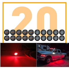 20X 3/4"LED Smoked Bullet Truck Light Trailer Round Side lights Marker Amber Red 6B93BC-57