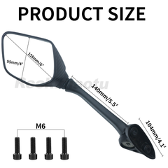 Carbon Fiber Motorcycle Rearview Mirrors for Yamaha YZF R3 R25 2015-2023 2024