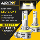 AUXITO H11 LED Headlight Bulbs High Low Beam 6500K Bright White CANBUS M3S EOA AUXITO