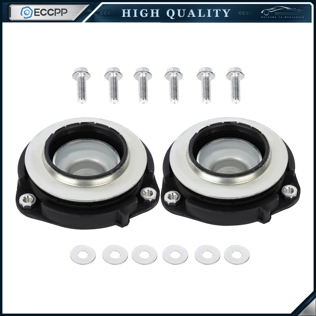 Front Pair Upper Strut Mount Kit for 2006-2013 Audi A3 and A3 Quattro 6B93BC-57