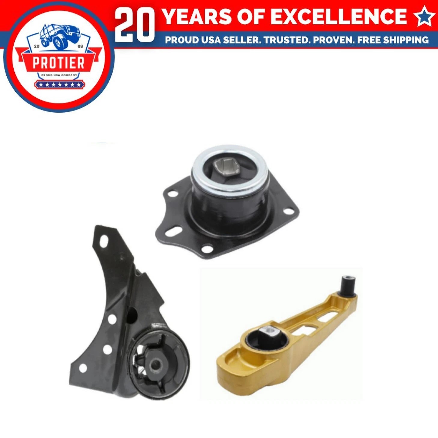 Engine Motor & Trans Mount 3PCS Set Fits 2003-2005 Dodge Neon 2.0L Auto Trans 6B93BC-57