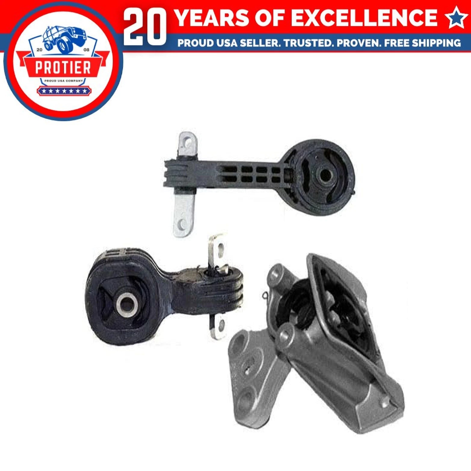 Fits 2006-2010 Honda Civic 1.8L Torque Strut & Trans Mount Set for AUTO 3PCS : 6B93BC-57