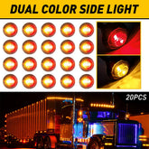 20pc 3/4" 12V SIDE MARKER LIGHTS LED BULLET Amber Red TRUCK TRAILER RV ROUND EOA 6B93BC-57