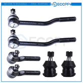 6pcs Lower Ball Joints Inner Outer Tie Rod Links Kit Fits Nissan Pick Up 2WD