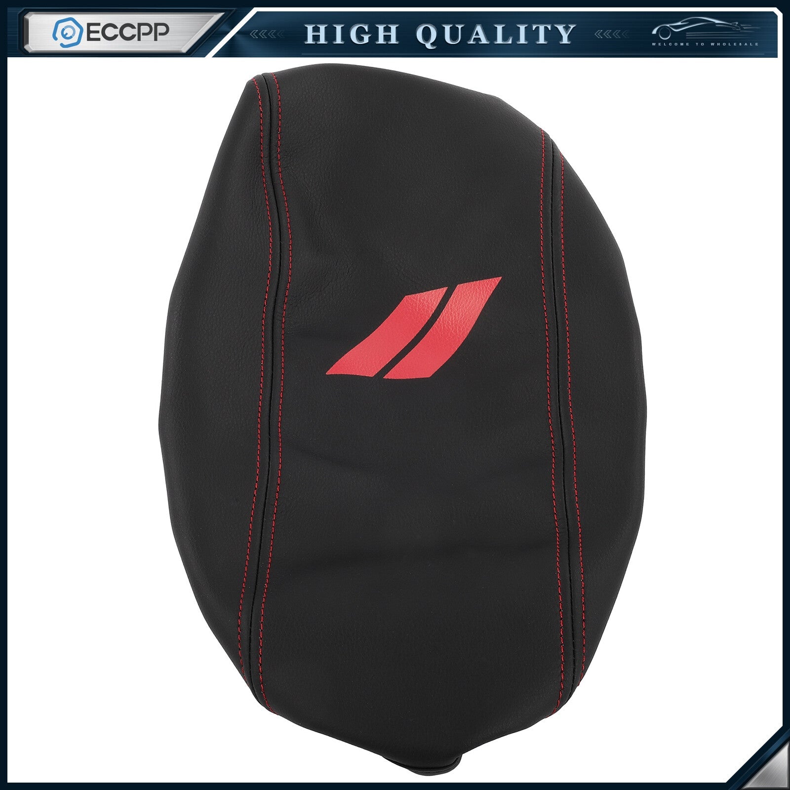 For Dodge Durango 2011-2020 Leather Center Console Armrest Cover Black Red Trim 6B93BC-57