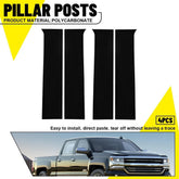 4PCS Glossy Black Door Pillar Post Cover Kit For 2014 15-2018 Silverado Sierra A 6B93BC-57