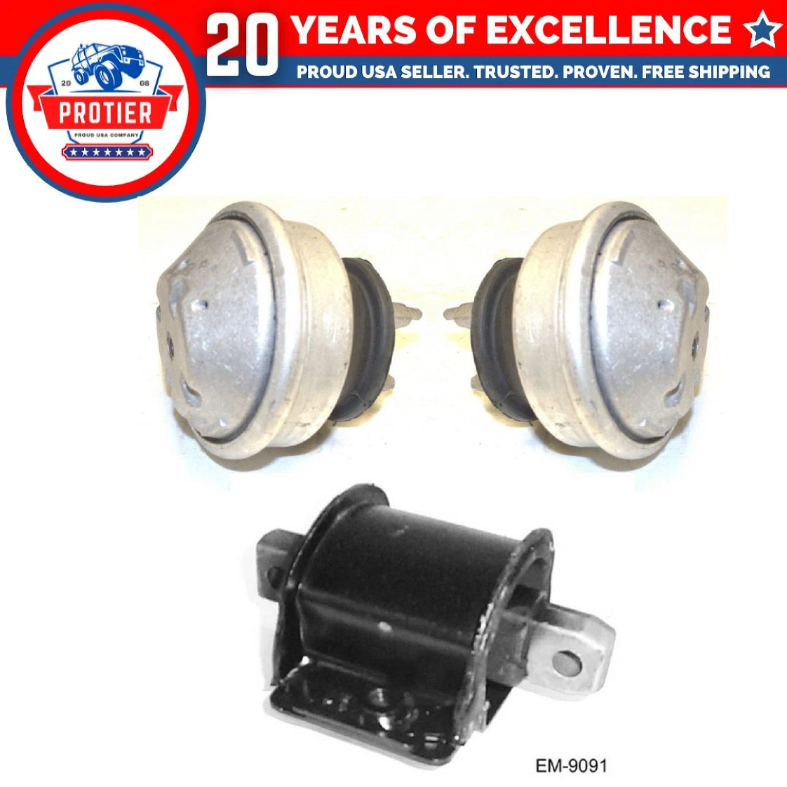 Front L & R Motor & Trans Mount 3PCS Set for Mercedes-Benz C280 2.8L 94-97 6B93BC-57