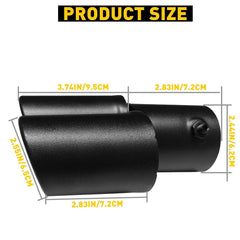 Black Stainless Steel Car Dual Rear Exhaust Pipe Tail Muffler Throat Tip Round 6B93BC-57