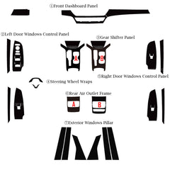 Carbon Fiber Pattern Center Console Molding Sticker Decals For Honda Accord 10th