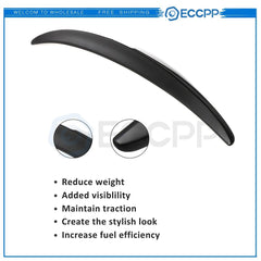 For 2008-2012 Honda Accord 4DR Sedan Rear Trunk Lip Black Wing Spoiler