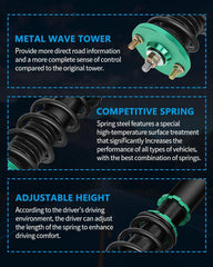 Coilovers Suspension Kit For 1996-2000 Honda Civic Shock Strut Adj. Height Green 6B93BC-57