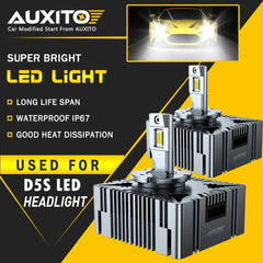 2X AUXITO D5S LED Headlight Bulb for Chevrolet Silverado 1500 2016 17 18-2020 EA AUXITO